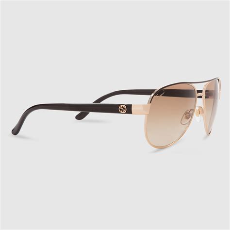 sunglasses gucci gold metal tarts style aviator|gucci oversized aviator sunglasses.